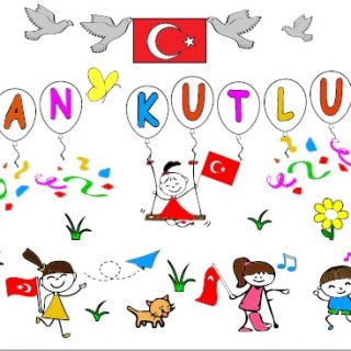 DEV BOYAMA KAĞIDI 23 NİSAN KONFETİLİ