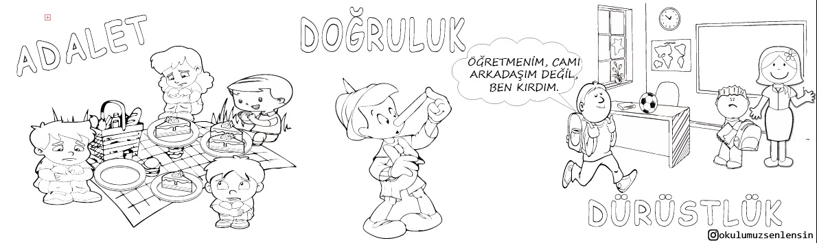 DEV BOYAMA KAĞIDI DEĞERLER EĞİTİMİ ADALET DOĞRULUK DÜRÜSTLÜK - Görsel 3