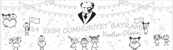 29 Ekim Cumhuriyet Bayramı Dev Boyama kağıdı - Görsel 3